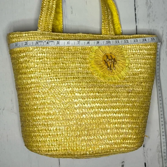 Yellow Straw Tote Bag - Picture 3 of 5